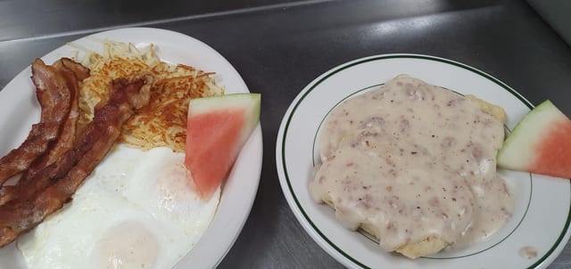 Biscuit and gravy combo.