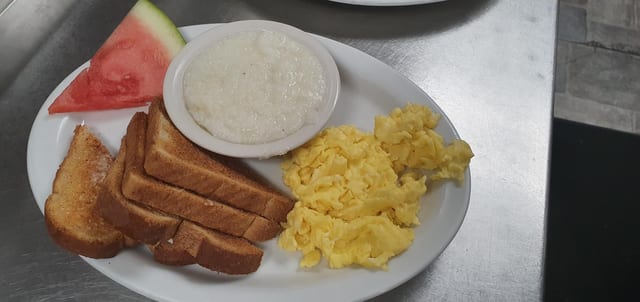 Two Eggs with Grilled Corned Beef Hash.