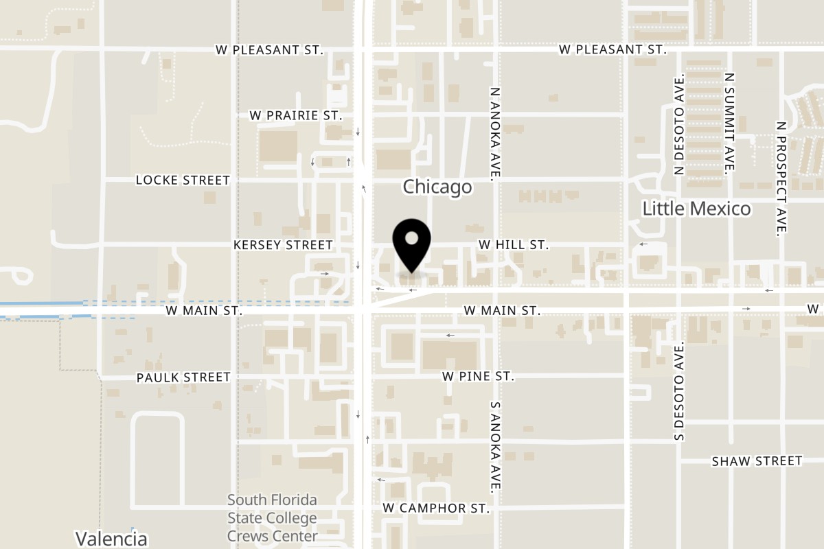 Map showing the location of Dutchers Diner on 1012 W Main St in Avon Park
